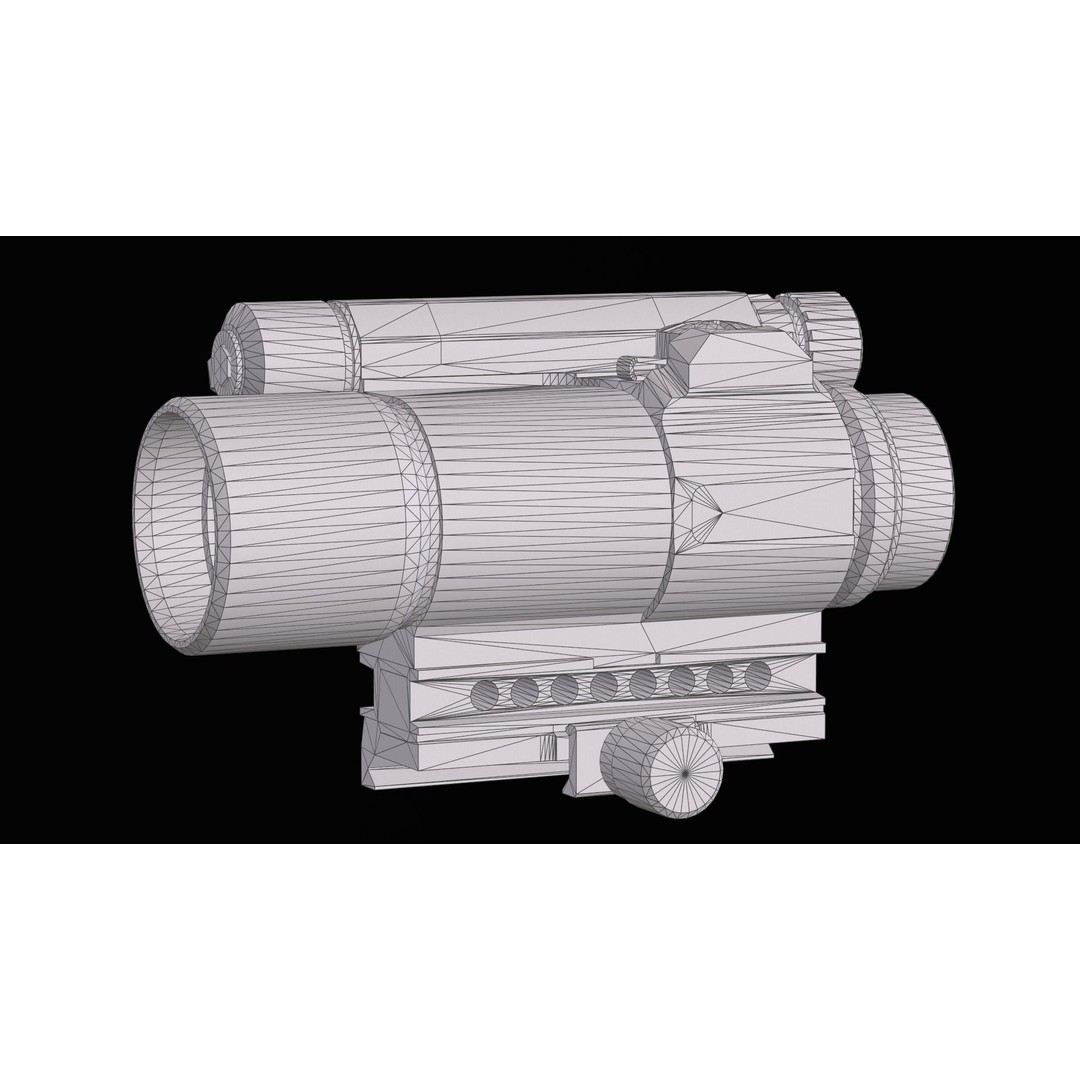 Red Dot Sight 3D Model – Low Poly Game Asset, PBR Textures, FBX - View 14