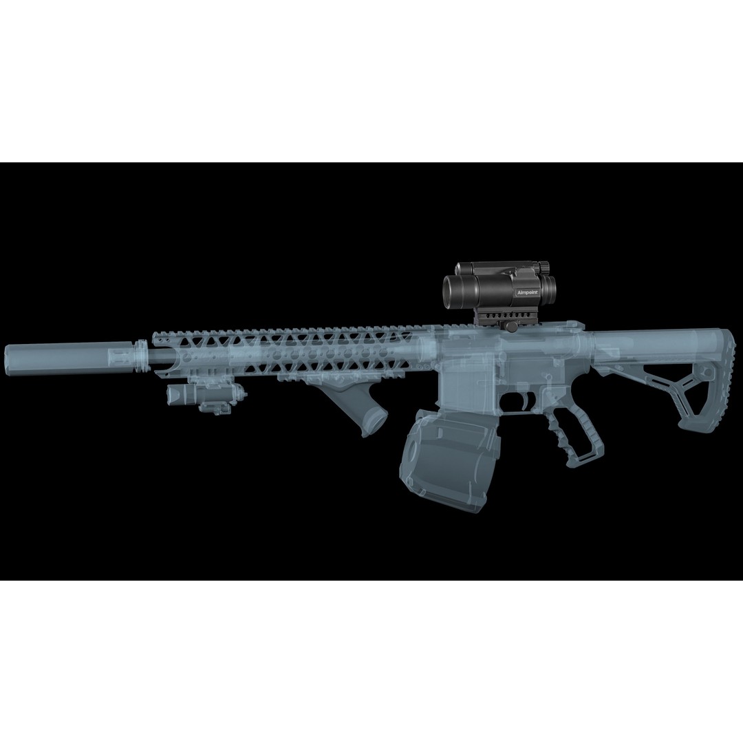 Red Dot Sight 3D Model – Low Poly Game Asset, PBR Textures, FBX - View 4