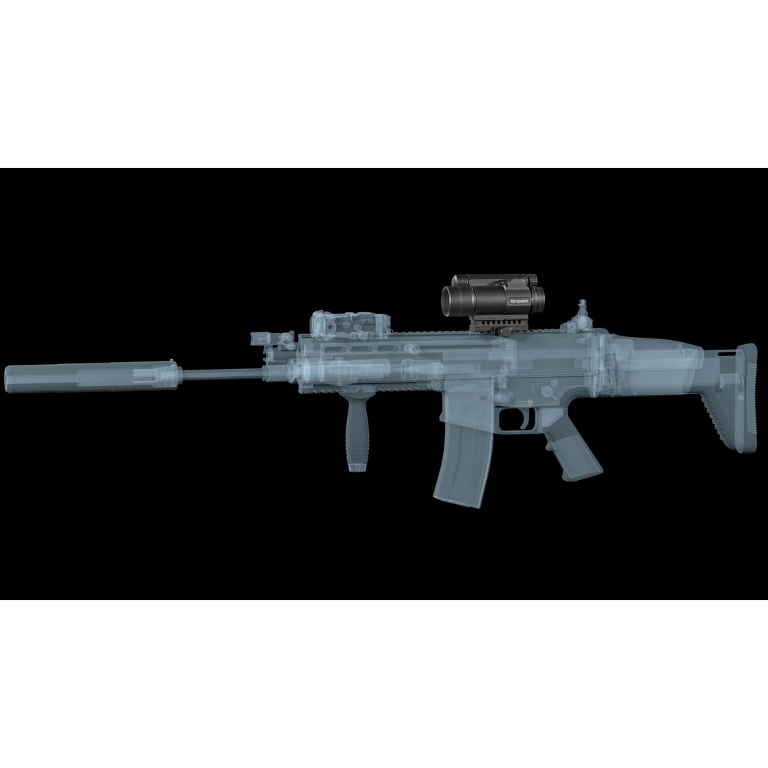 Red Dot Sight 3D Model – Low Poly Game Asset, PBR Textures, FBX - View 5