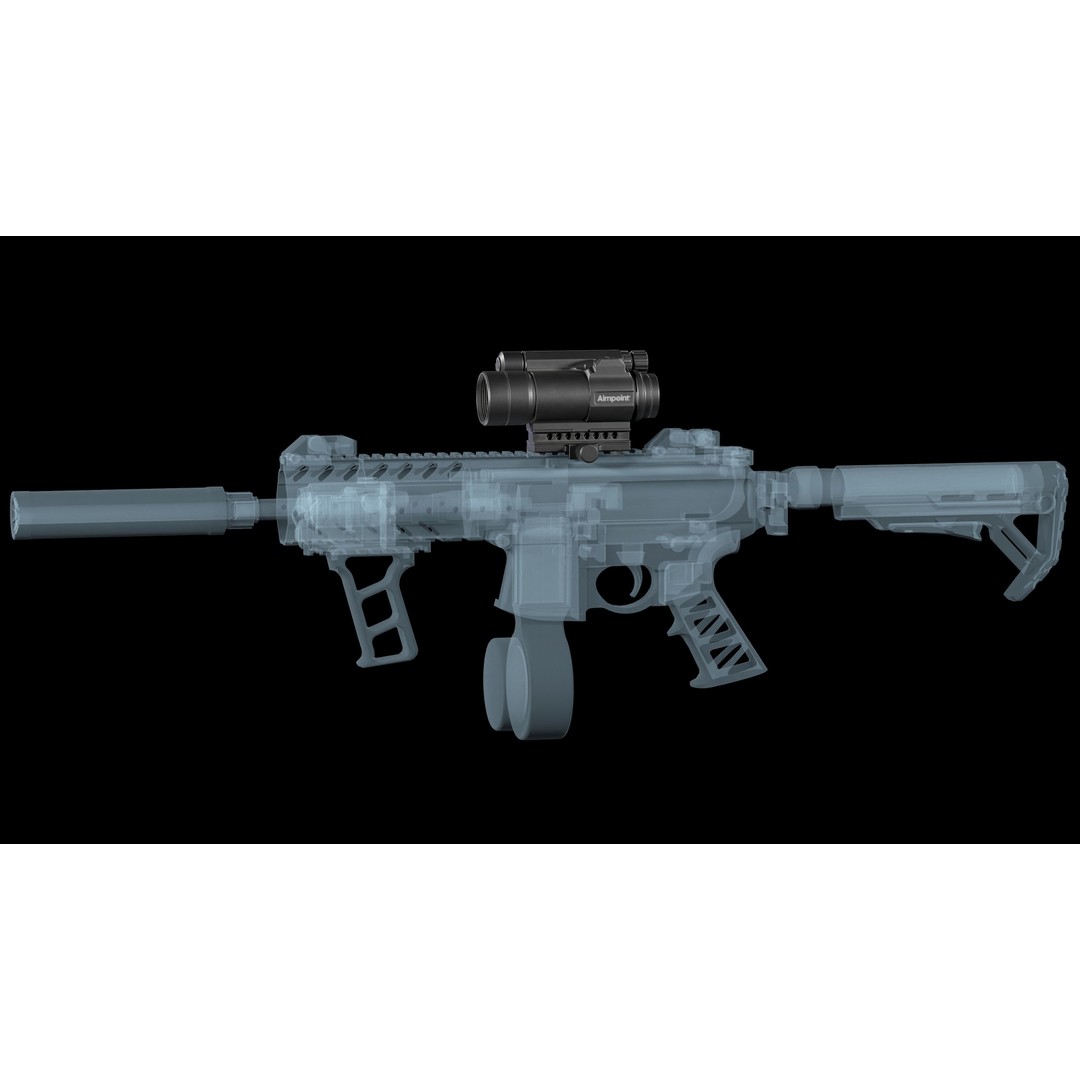 Red Dot Sight 3D Model – Low Poly Game Asset, PBR Textures, FBX - View 6