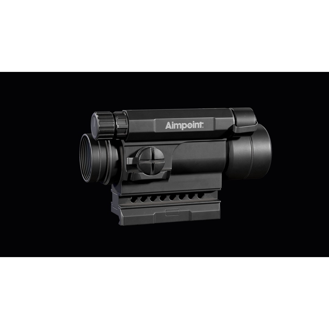 Red Dot Sight 3D Model – Low Poly Game Asset, PBR Textures, FBX - View 8