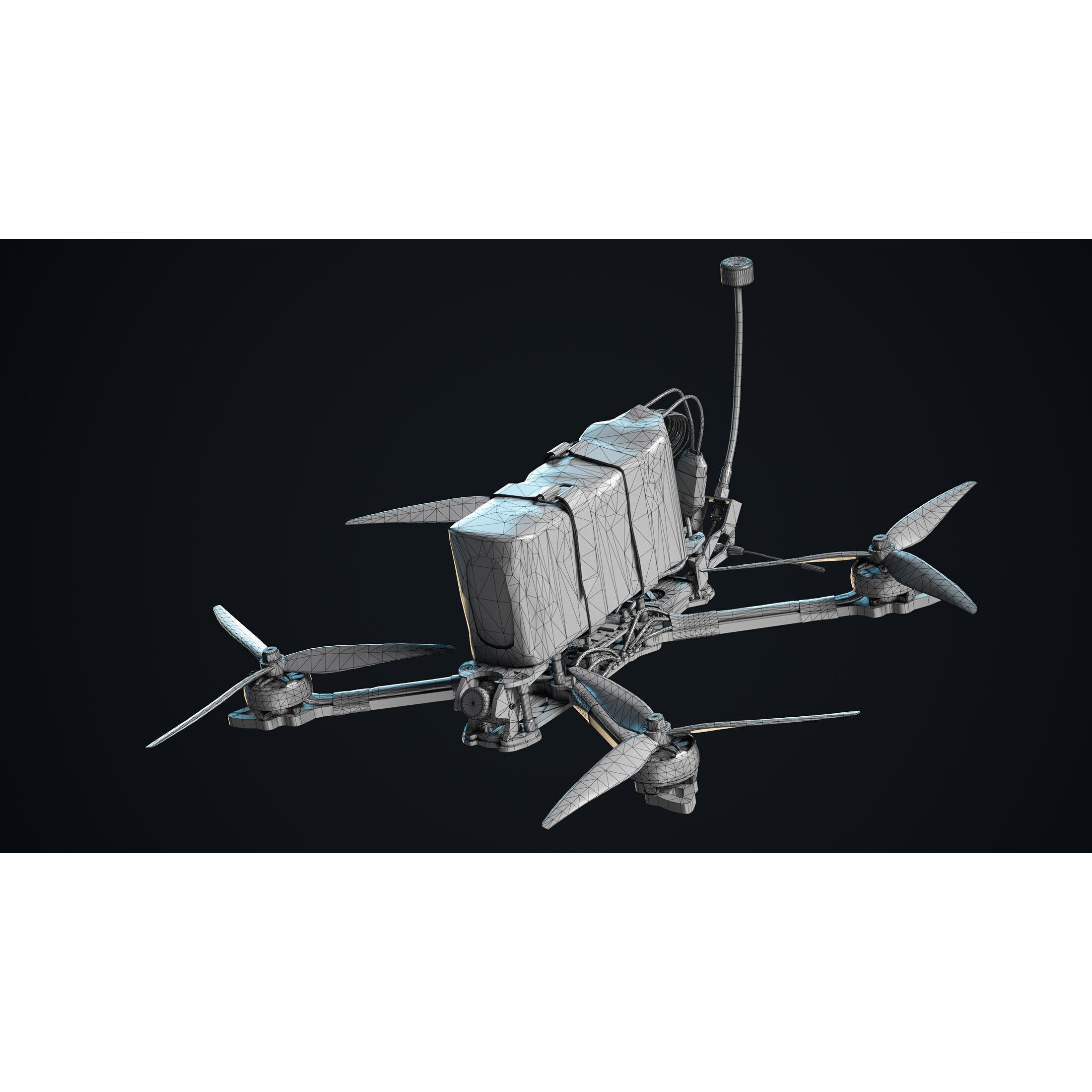 FPV Drone - Low-Poly Game-Ready 3D Model - View 11