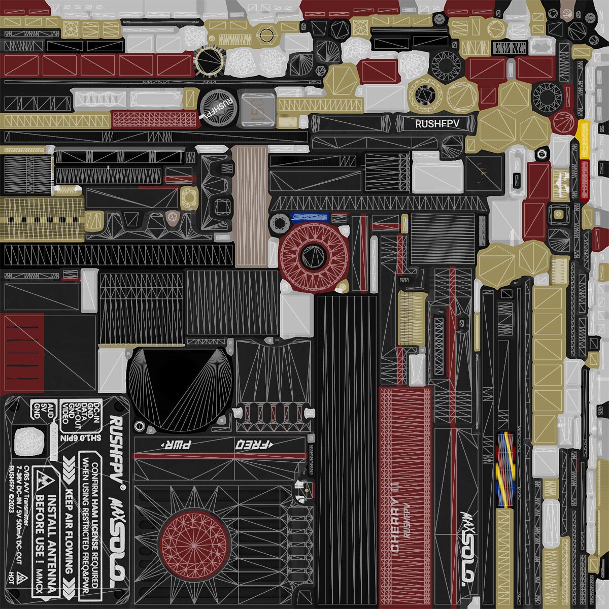 FPV Drone - Low-Poly Game-Ready 3D Model - View 22