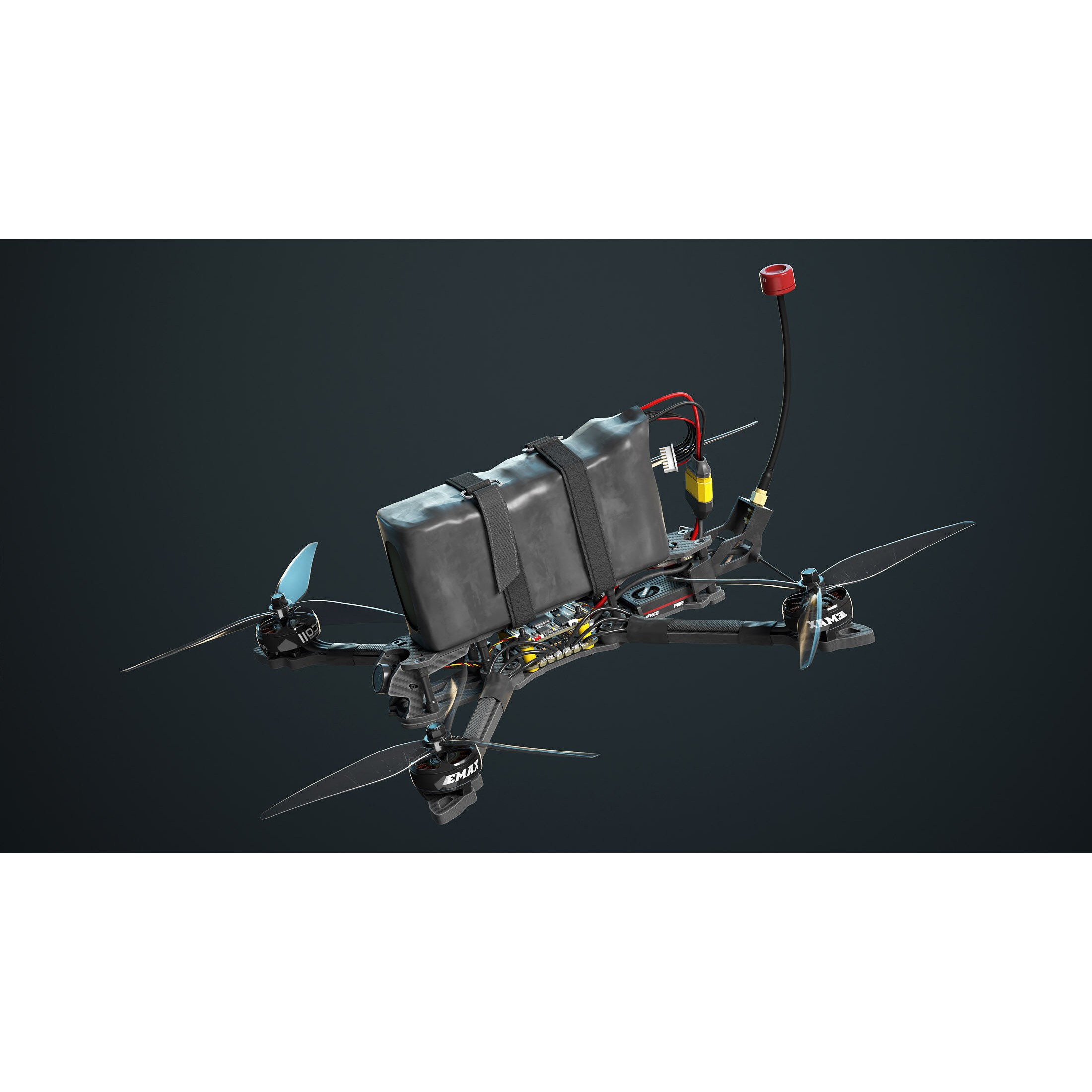 FPV Drone - Low-Poly Game-Ready 3D Model - View 4