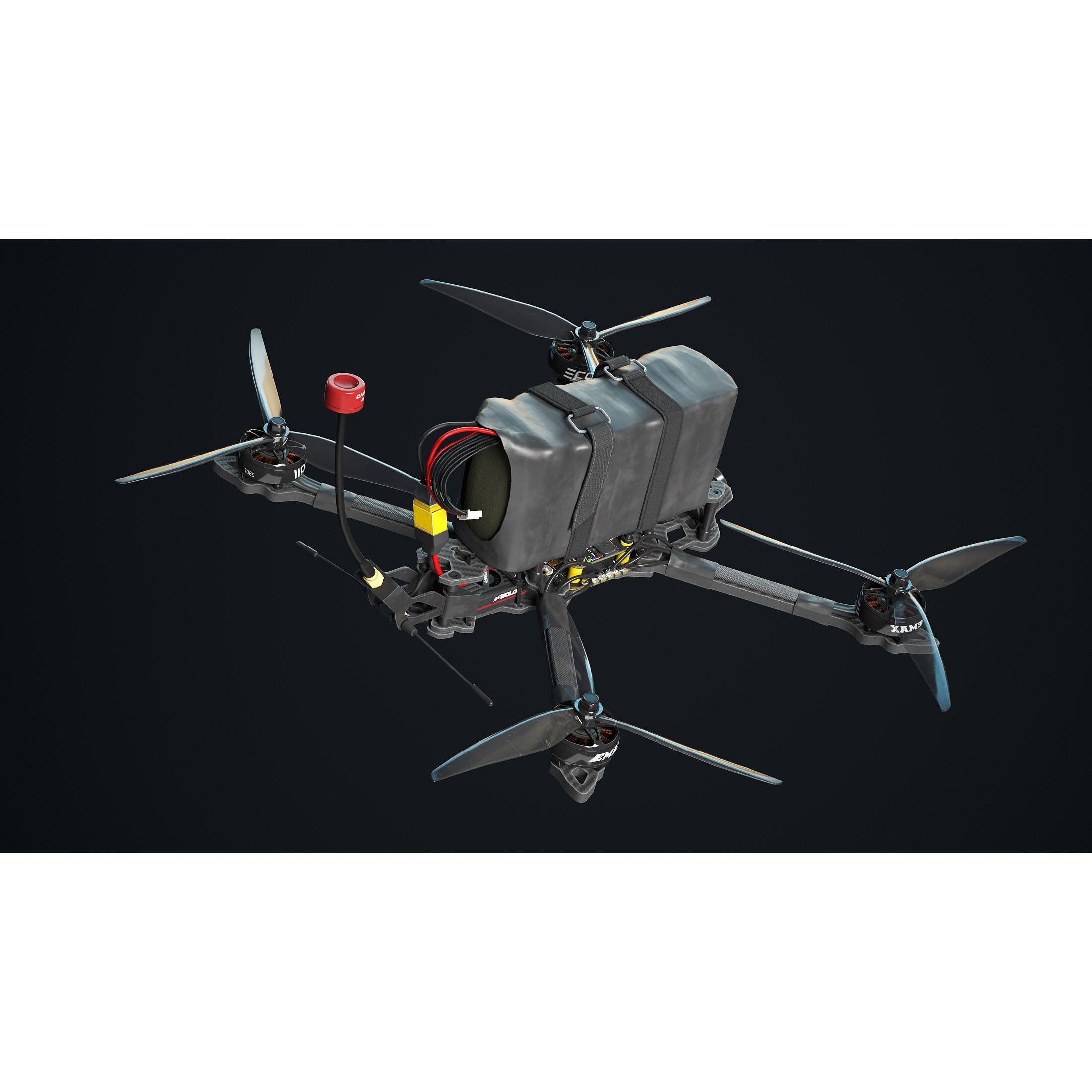 FPV Drone - Low-Poly Game-Ready 3D Model - View 6