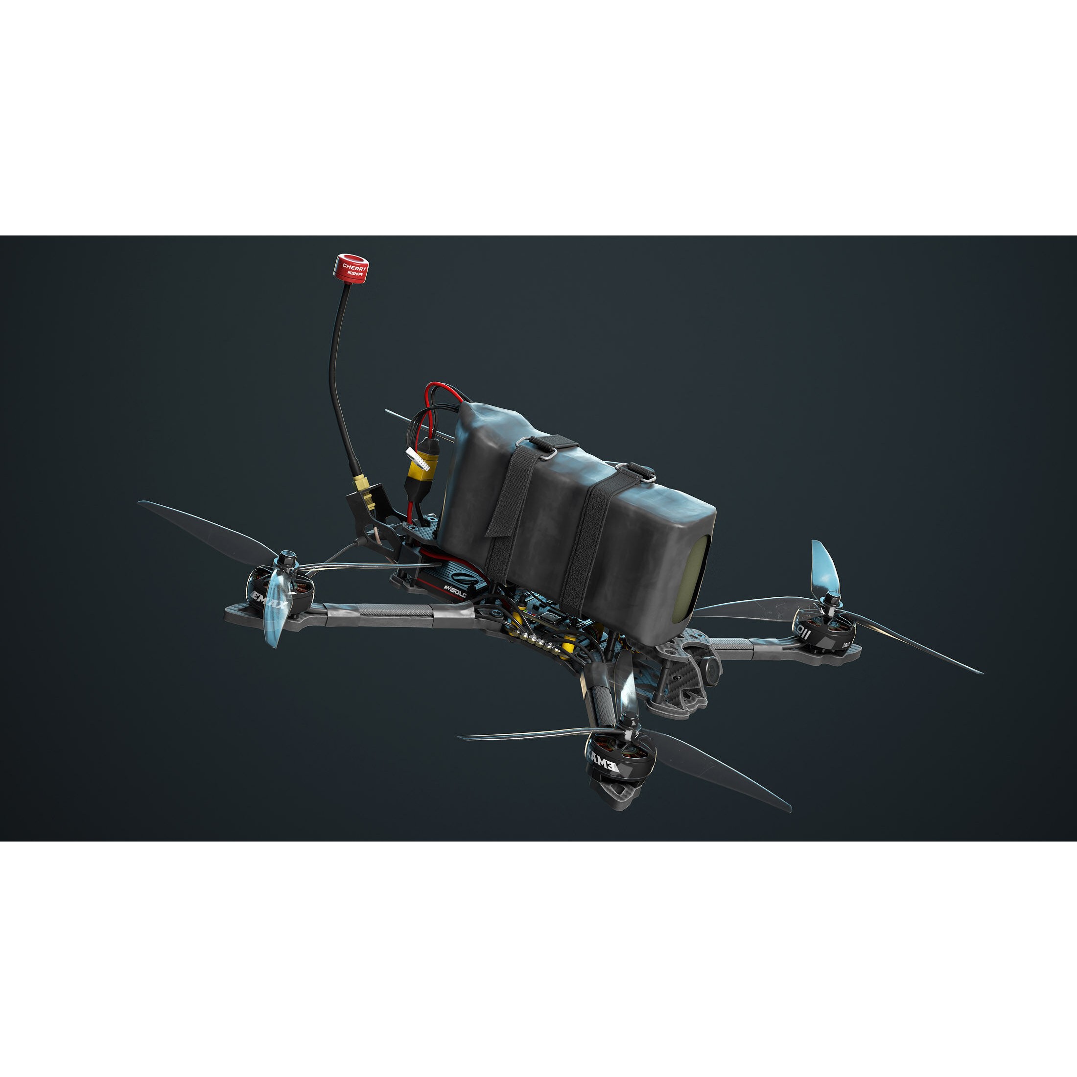 FPV Drone - Low-Poly Game-Ready 3D Model - View 7