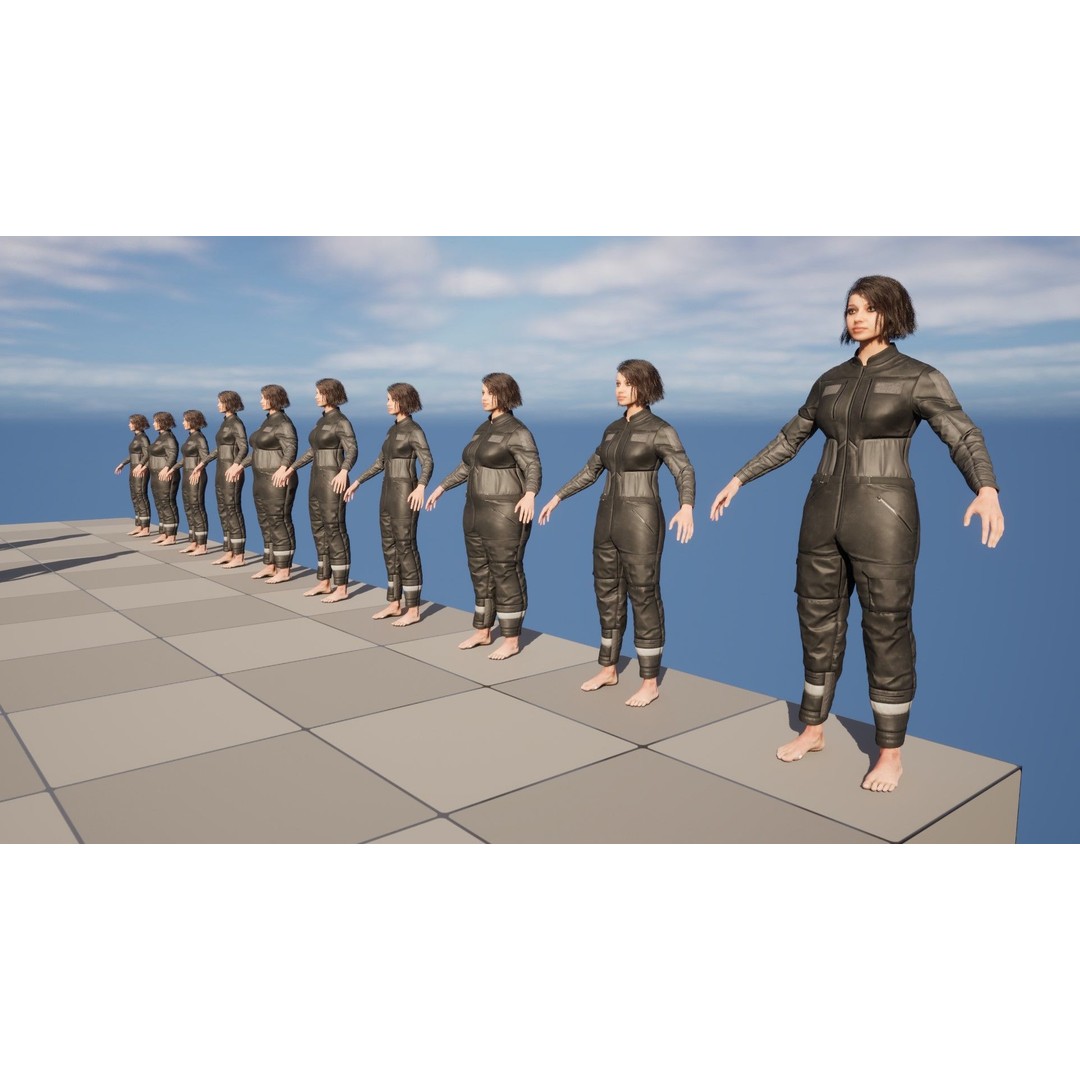 Skydiving Suit 3D Model – Rigged Low-Poly Outfit for Unreal Engine