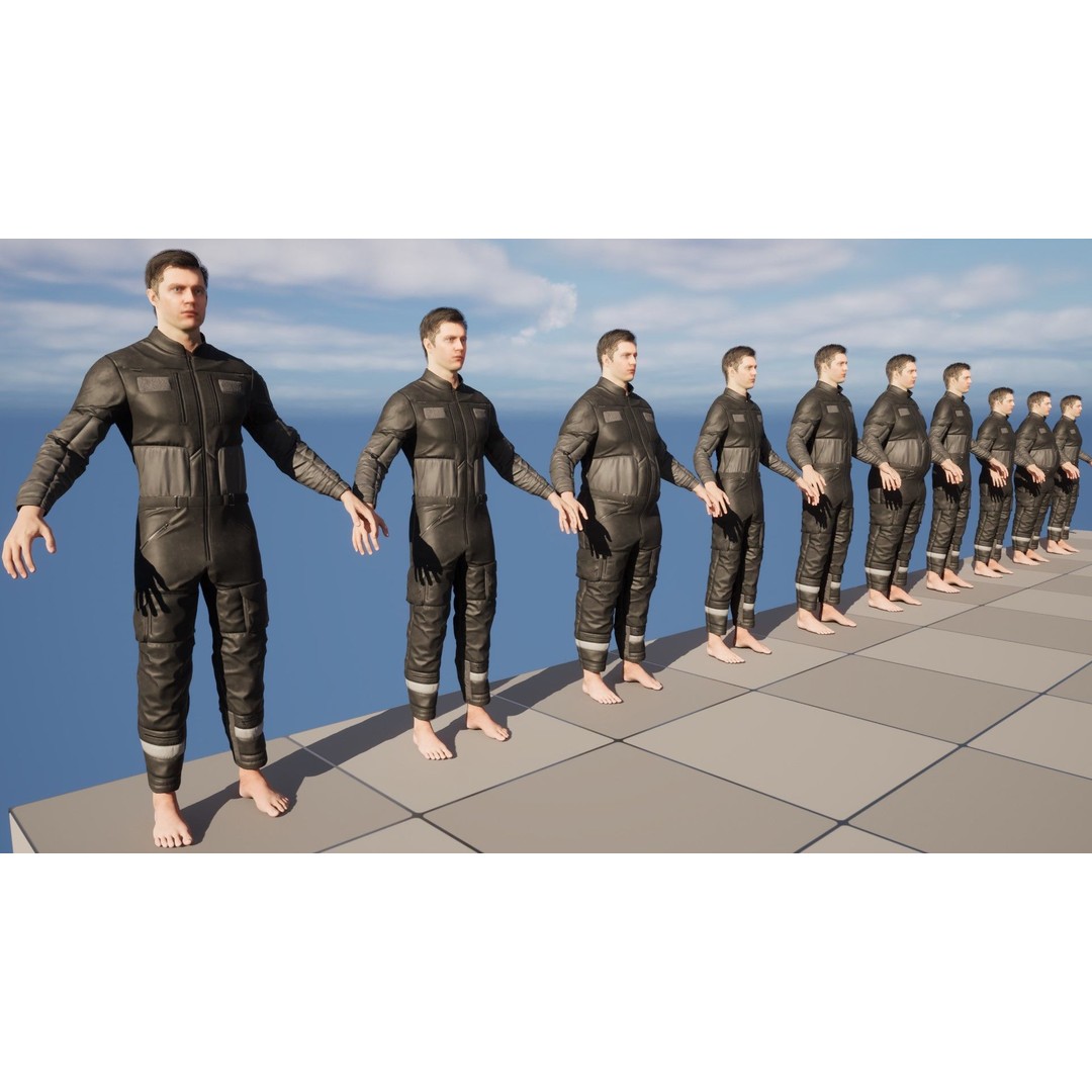 Skydiving Suit 3D Model – Rigged Low-Poly Outfit for Unreal Engine - View 15