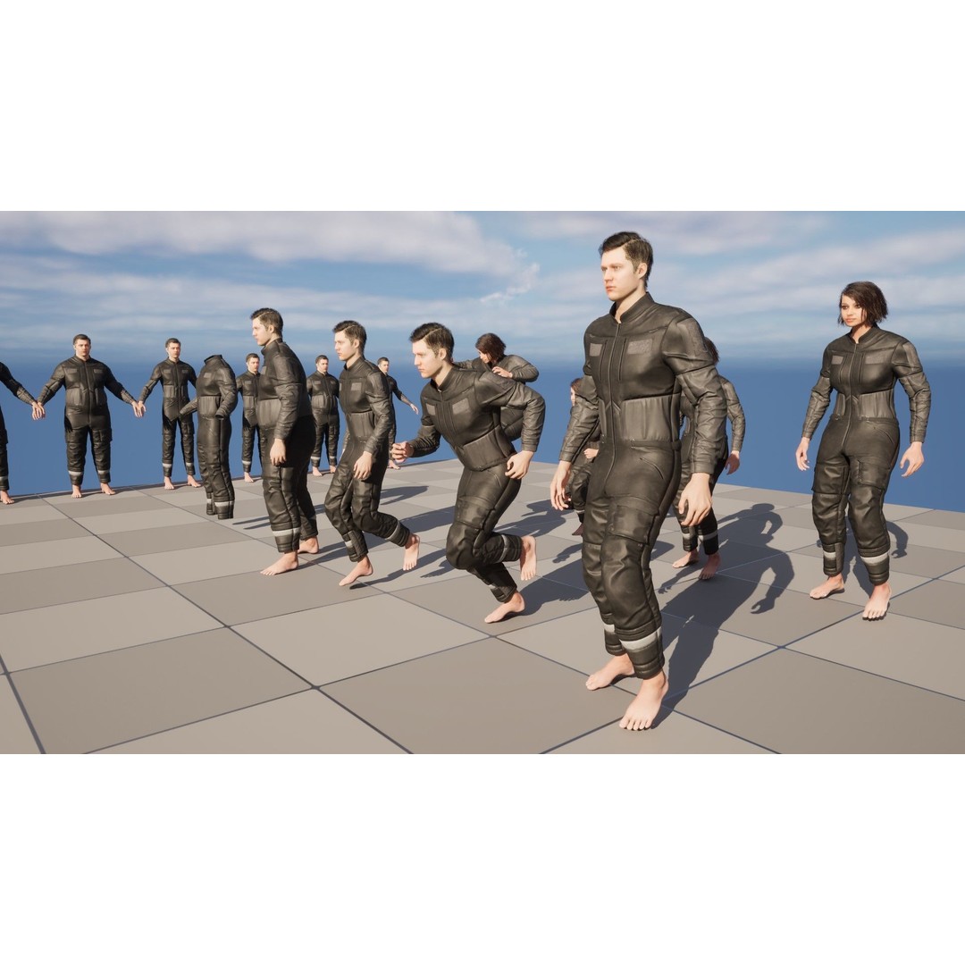 Skydiving Suit 3D Model – Rigged Low-Poly Outfit for Unreal Engine - View 17