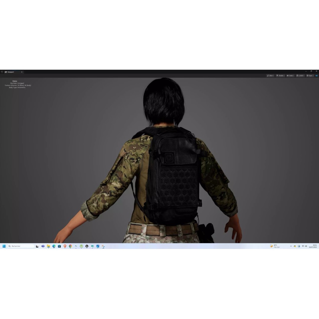 Tactical Backpack 3D Model – Low Poly Game-Ready Asset, FBX - View 11