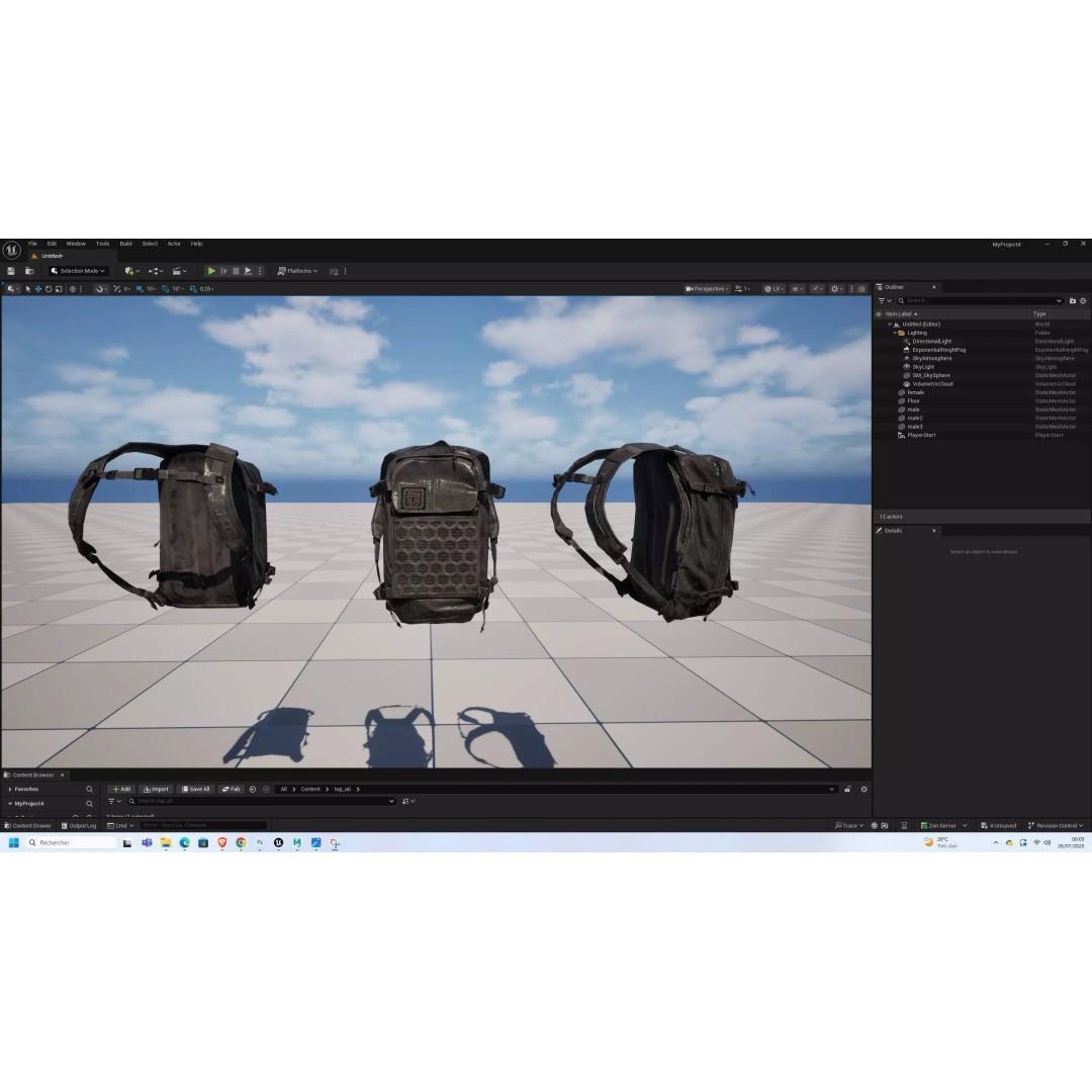 Tactical Backpack 3D Model – Low Poly Game-Ready Asset, FBX - View 5