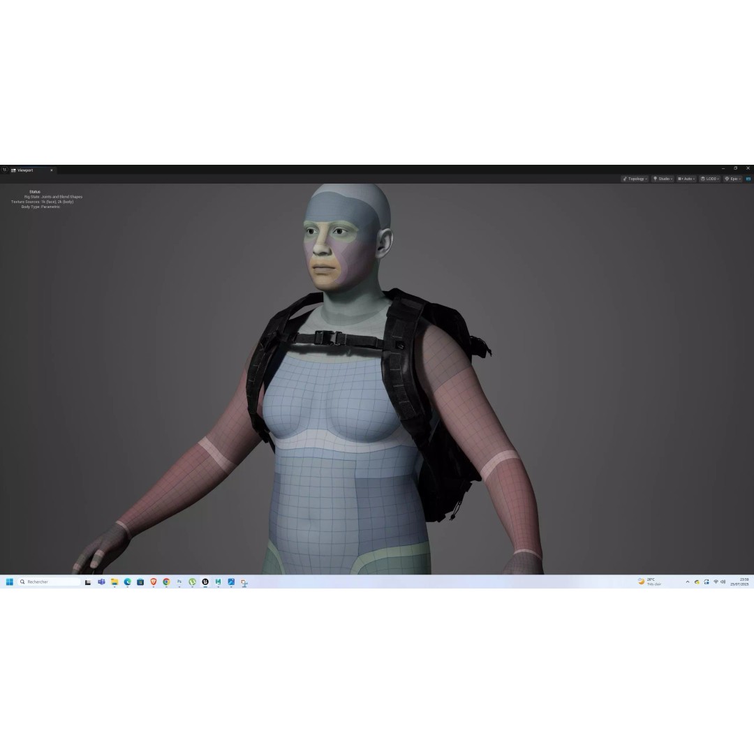 Tactical Backpack 3D Model – Low Poly Game-Ready Asset, FBX - View 9