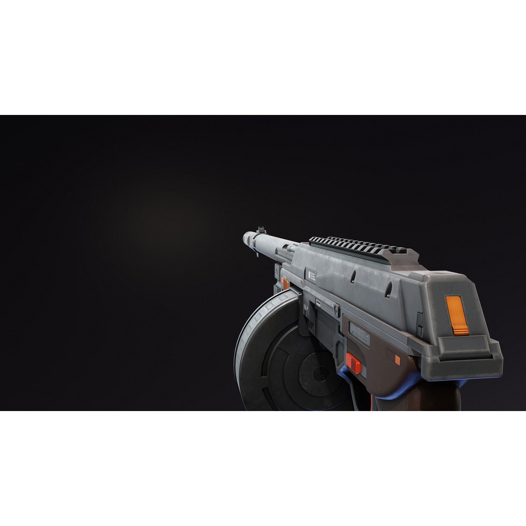 Suomi KP31 3D Model – Low Poly Rigged Finnish Submachine Gun, FBX - View 10