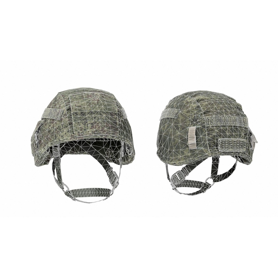 6B47 Ratnik Helmet 3D Model – Low-Poly Modular Design, FBX - View 15
