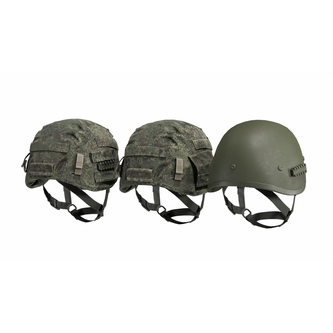 6B47 Ratnik Helmet 3D Model – Low-Poly Modular Design, FBX - View 9