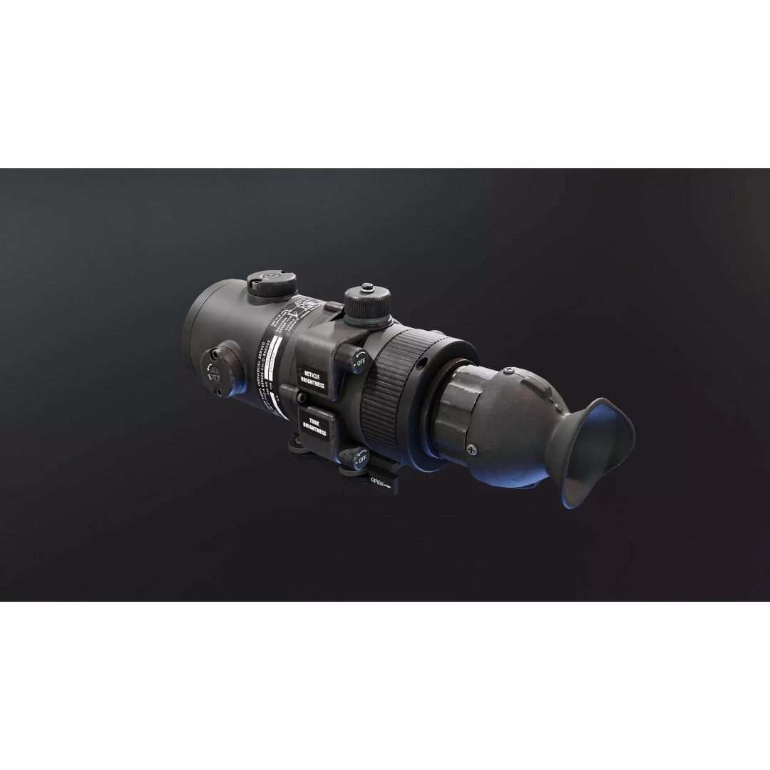 AN/PVS-4 Night Vision Scope 3D Model – Low Poly Military Asset, FBX - View 2