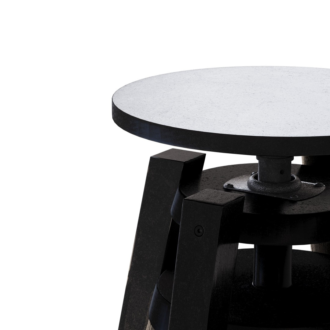 Black Bar Stool 3D Model – Modern Furniture, PBR Textures, FBX, OBJ - View 13