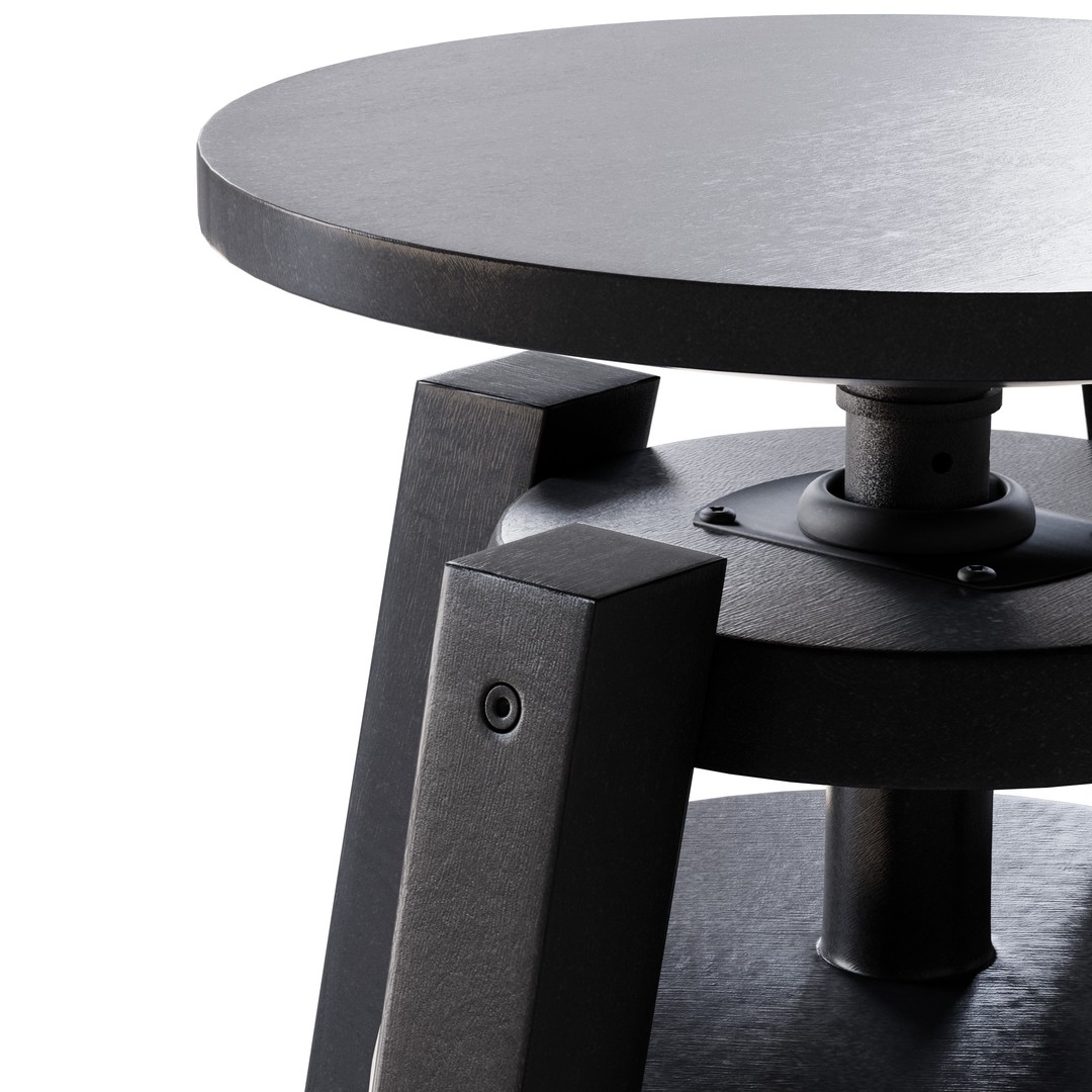 Black Bar Stool 3D Model – Modern Furniture, PBR Textures, FBX, OBJ - View 3
