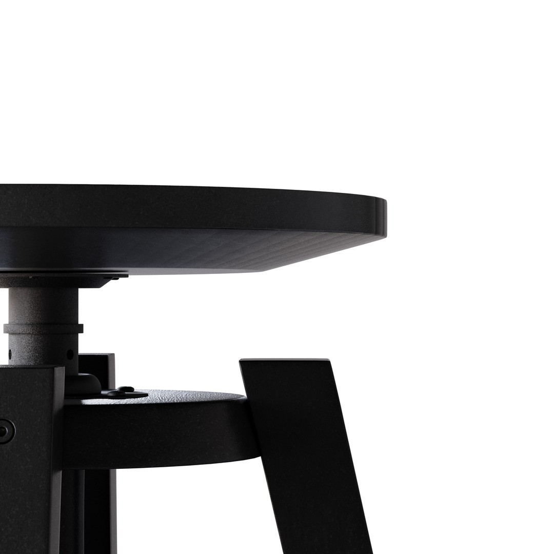 Black Bar Stool 3D Model – Modern Furniture, PBR Textures, FBX, OBJ - View 7
