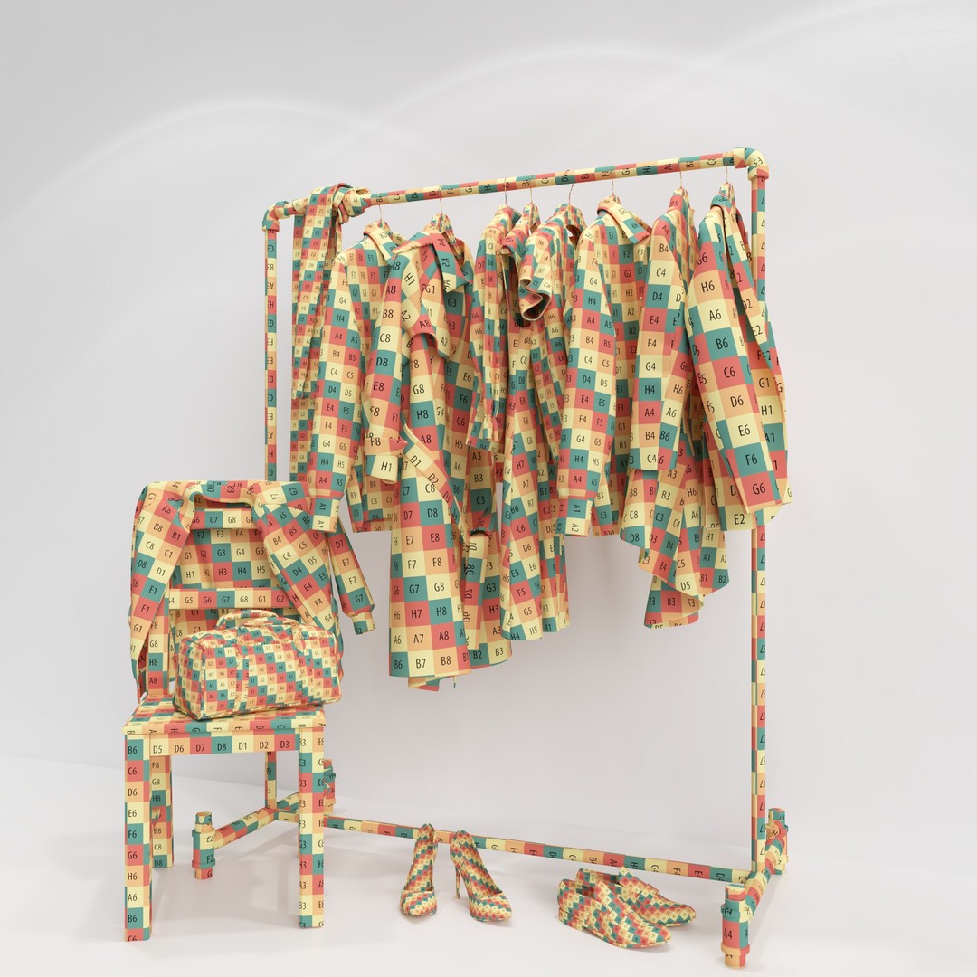 Wardrobe 3D Model – PBR Furniture Set, FBX, OBJ, Blender - View 13