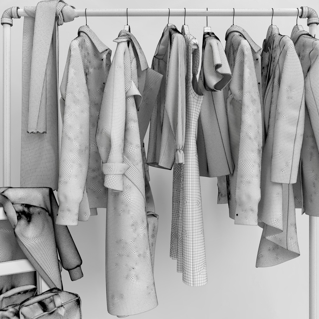 Wardrobe 3D Model – PBR Furniture Set, FBX, OBJ, Blender - View 20