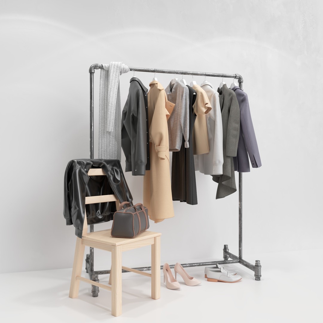 Wardrobe 3D Model – PBR Furniture Set, FBX, OBJ, Blender - View 4