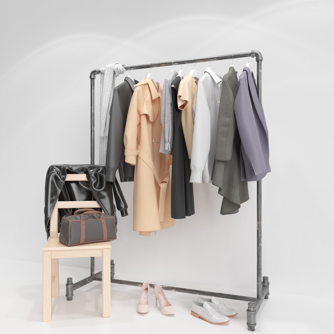 Wardrobe 3D Model – PBR Furniture Set, FBX, OBJ, Blender - View 5