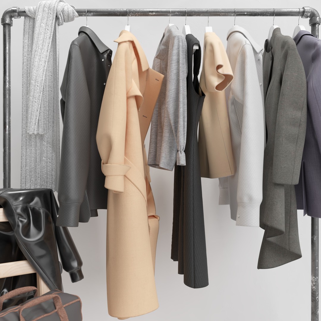 Wardrobe 3D Model – PBR Furniture Set, FBX, OBJ, Blender - View 8