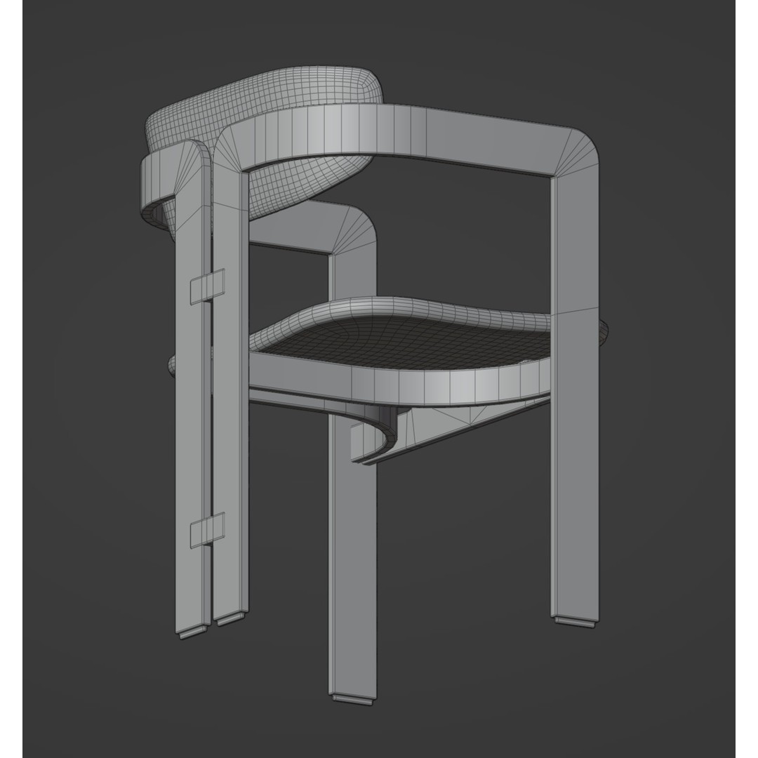 Pamplona Chair 3D Model – Low Poly Vintage Design, PBR Textures - View 10