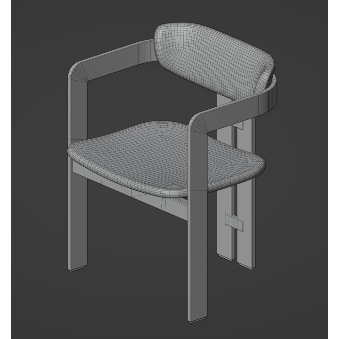 Pamplona Chair 3D Model – Low Poly Vintage Design, PBR Textures - View 11