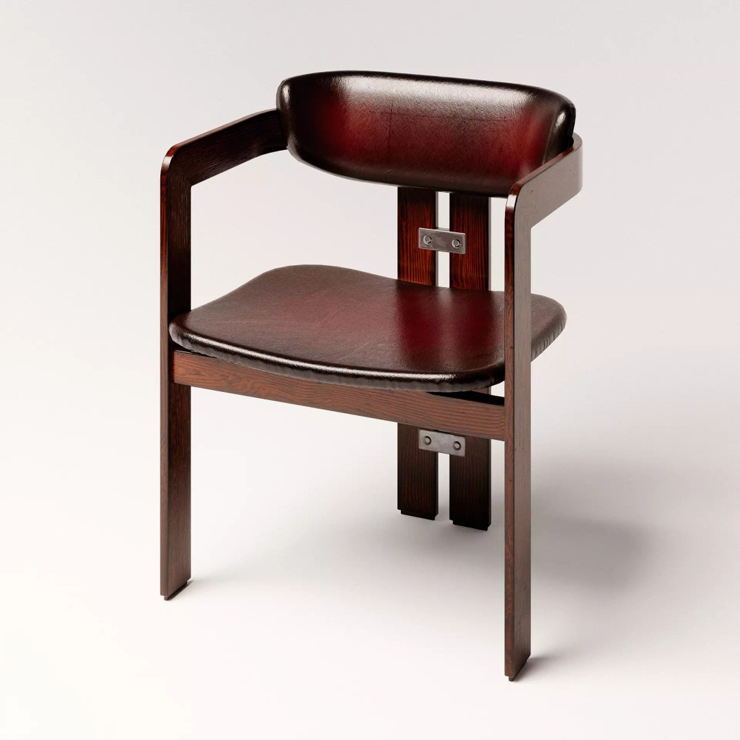 Pamplona Chair 3D Model – Low Poly Vintage Design, PBR Textures - View 2