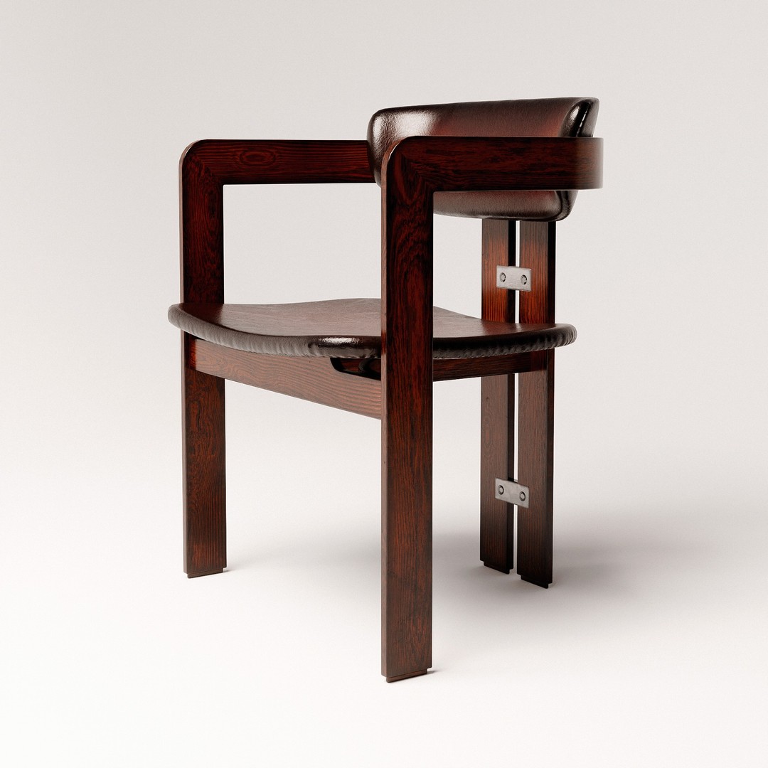 Pamplona Chair 3D Model – Low Poly Vintage Design, PBR Textures - View 3