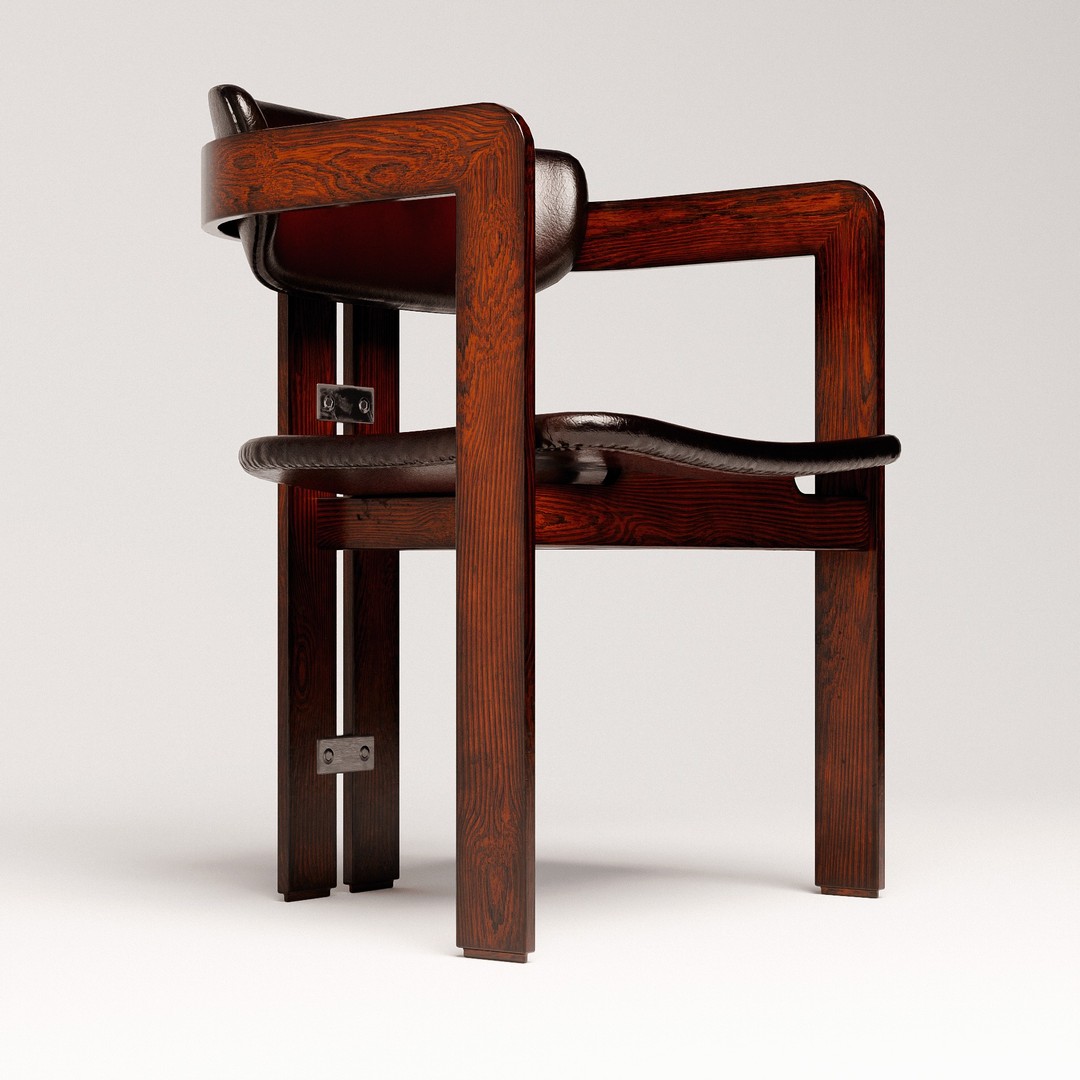 Pamplona Chair 3D Model – Low Poly Vintage Design, PBR Textures - View 4