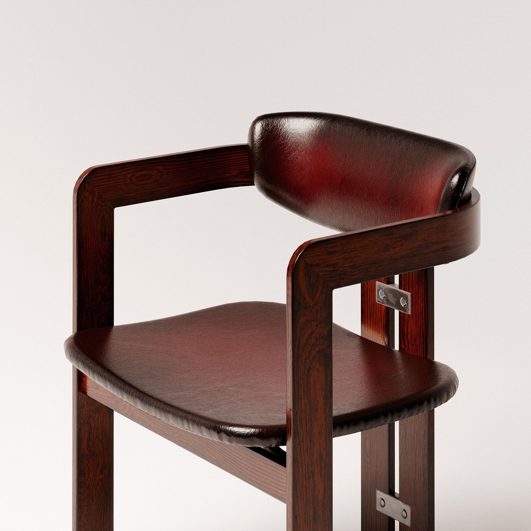 Pamplona Chair 3D Model – Low Poly Vintage Design, PBR Textures - View 5