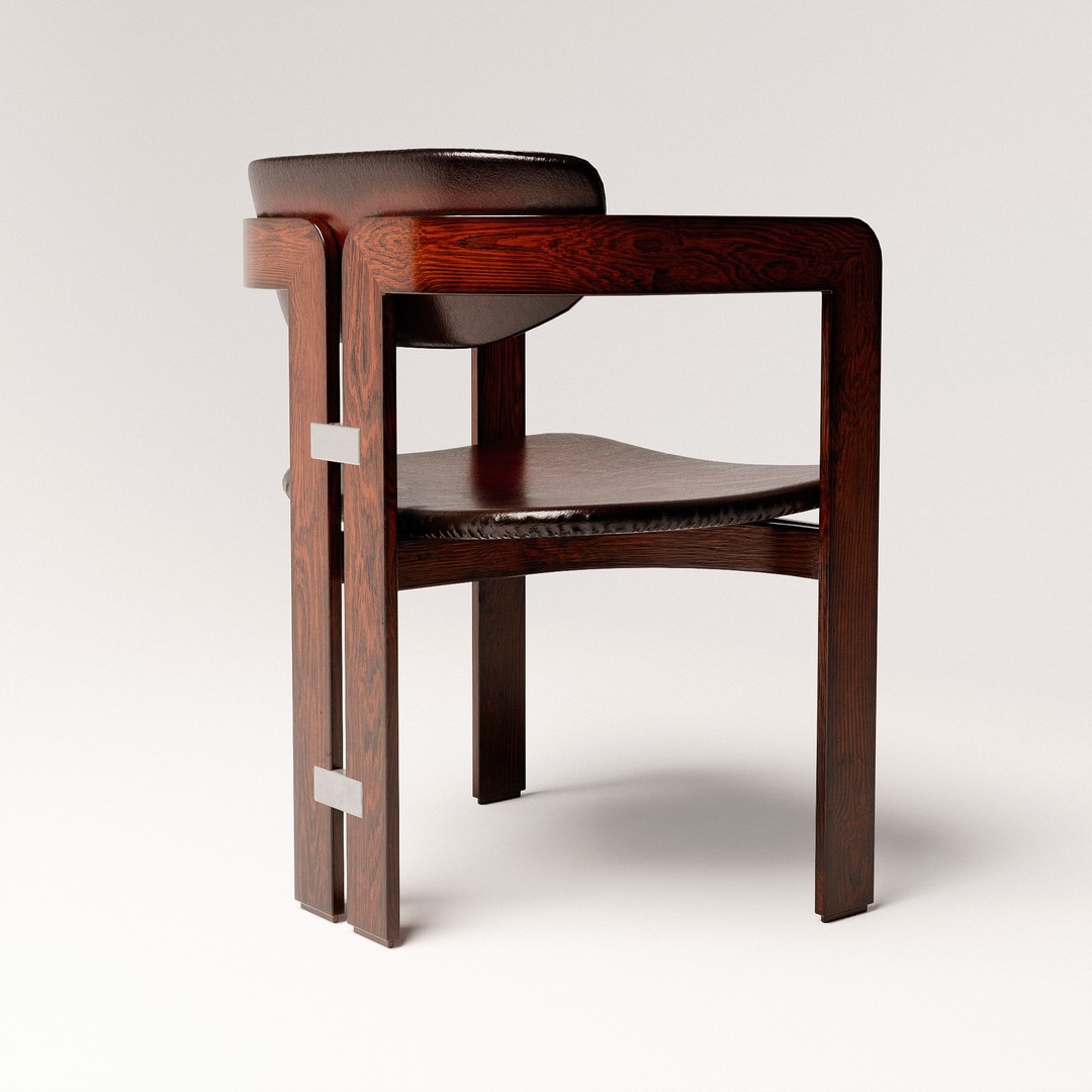 Pamplona Chair 3D Model – Low Poly Vintage Design, PBR Textures - View 6