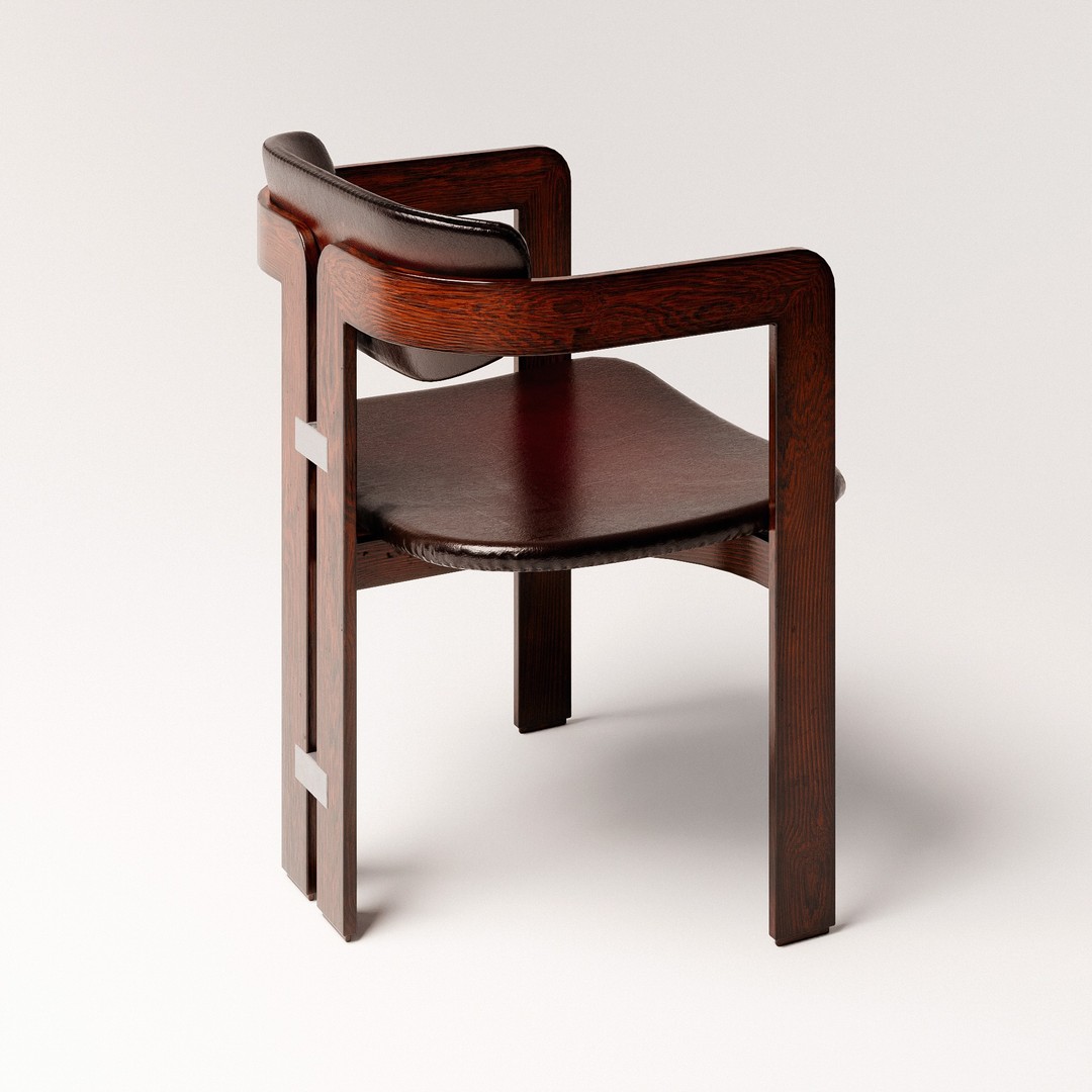 Pamplona Chair 3D Model – Low Poly Vintage Design, PBR Textures - View 7