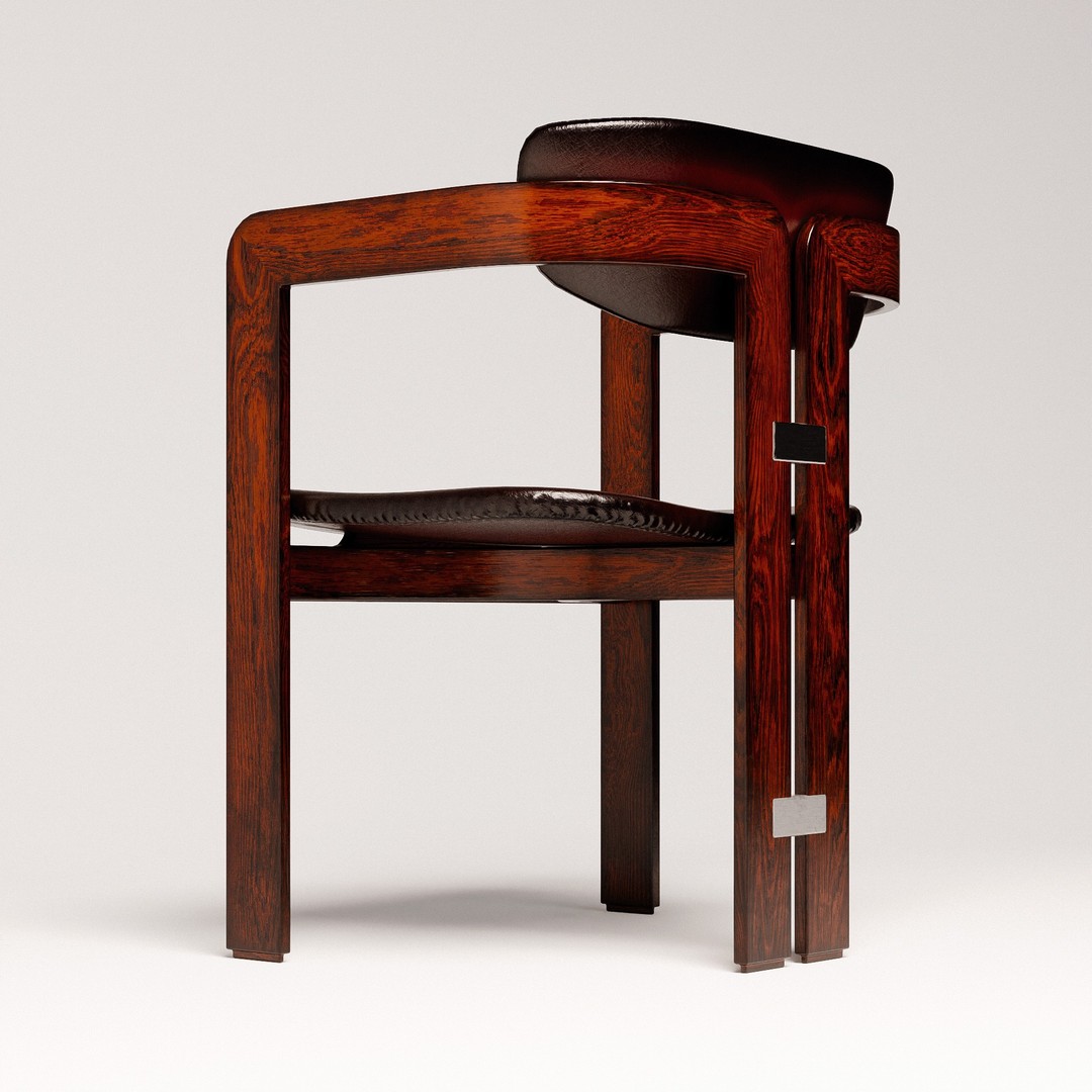 Pamplona Chair 3D Model – Low Poly Vintage Design, PBR Textures - View 8