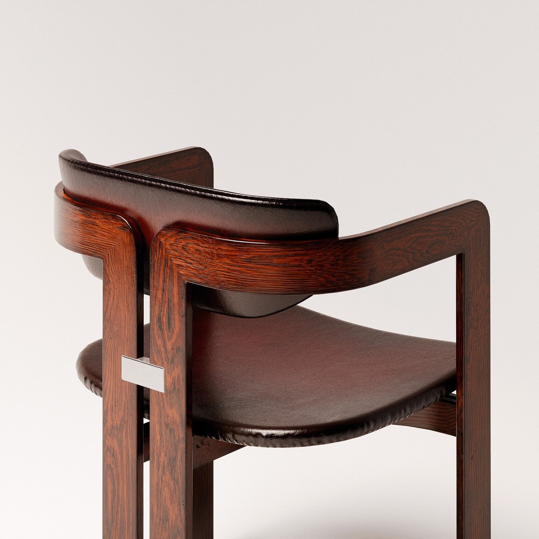 Pamplona Chair 3D Model – Low Poly Vintage Design, PBR Textures - View 9