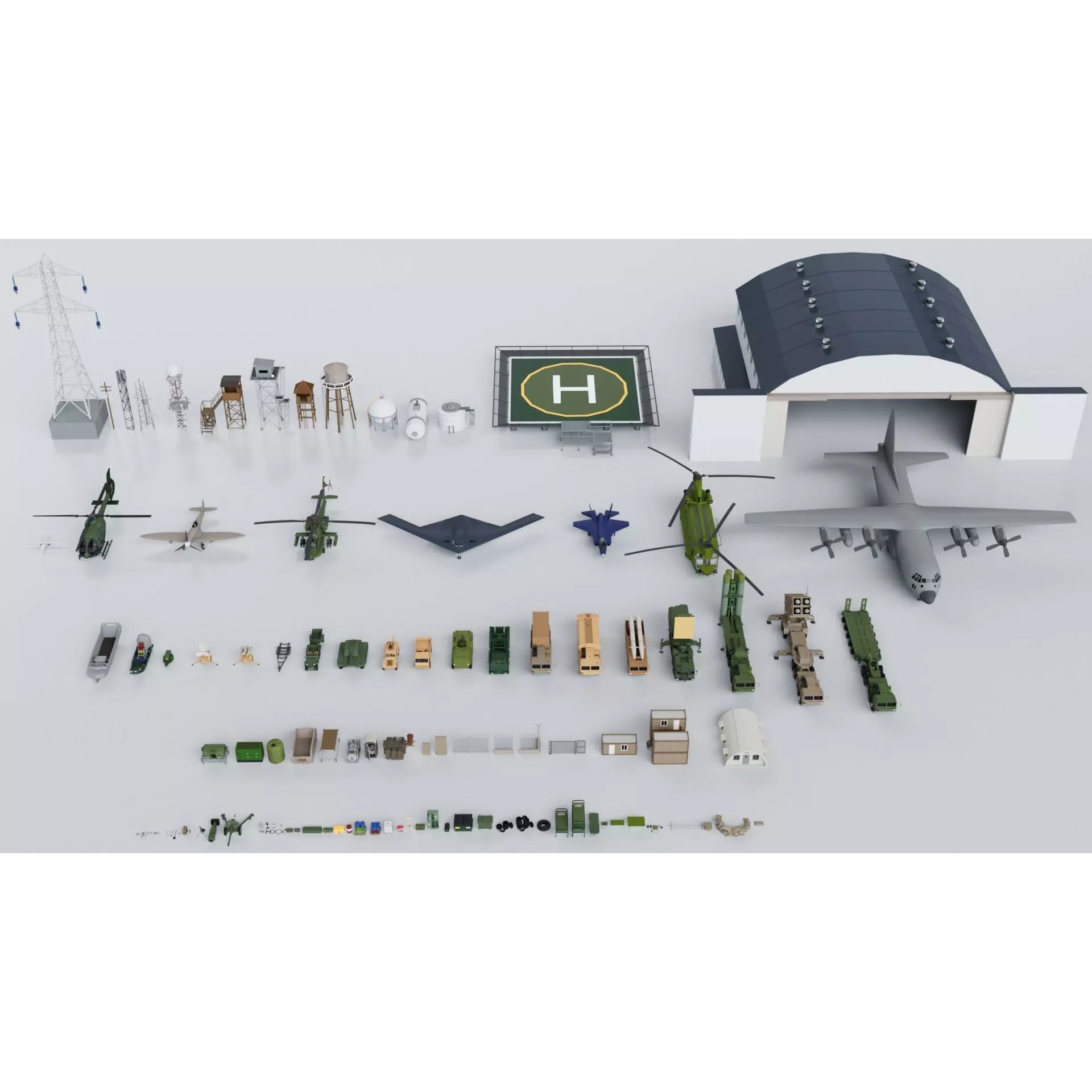 Military Mega Pack Collection - Game-Ready 3D Model - View 2