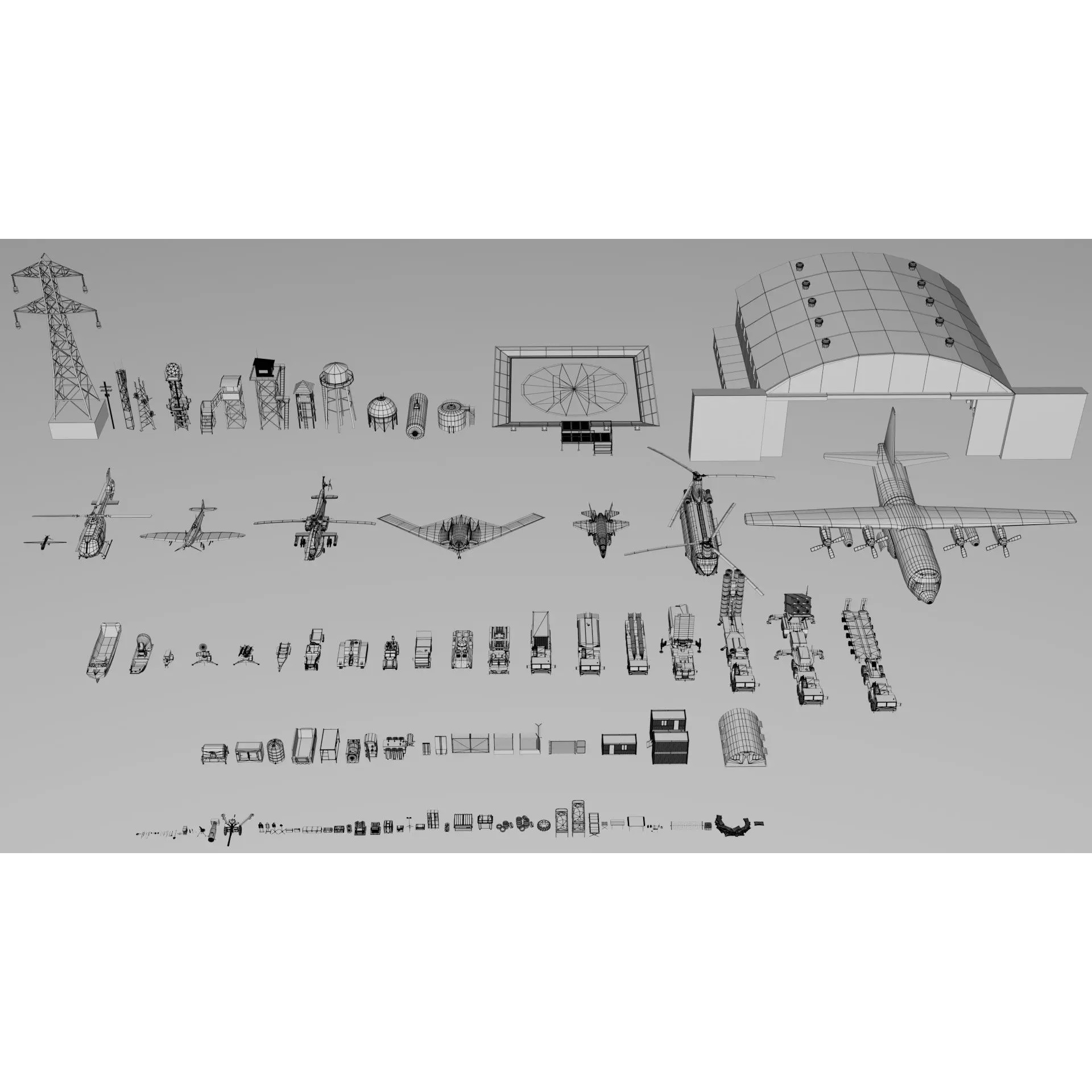 Military Mega Pack Collection - Game-Ready 3D Model - View 3