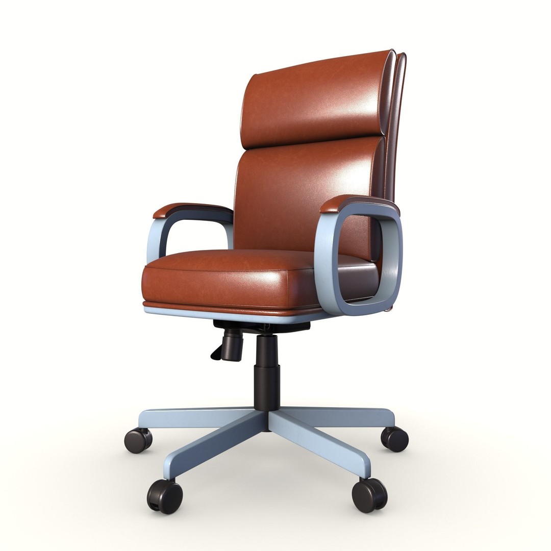 Executive Office Chair 3D Model – Low Poly Game Asset, PBR, FBX - View 10