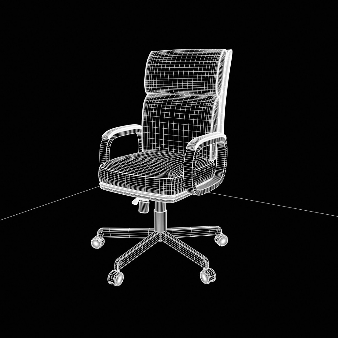 Executive Office Chair 3D Model – Low Poly Game Asset, PBR, FBX - View 12