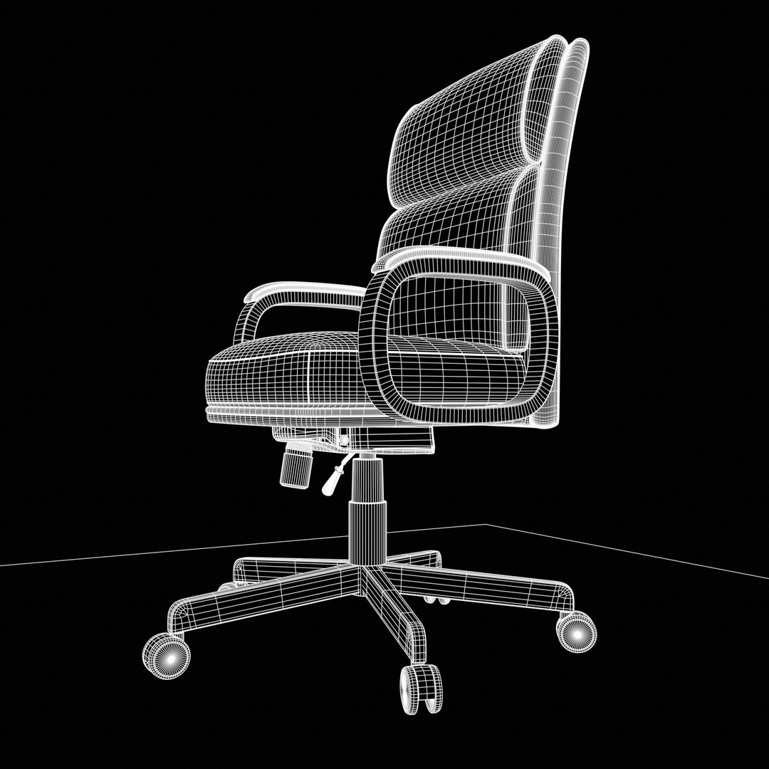 Executive Office Chair 3D Model – Low Poly Game Asset, PBR, FBX - View 16