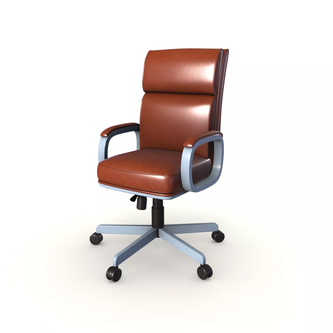 Executive Office Chair 3D Model – Low Poly Game Asset, PBR, FBX - View 2