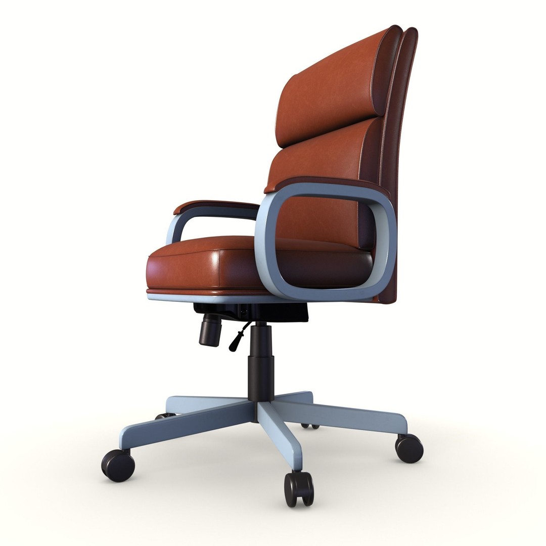 Executive Office Chair 3D Model – Low Poly Game Asset, PBR, FBX - View 3