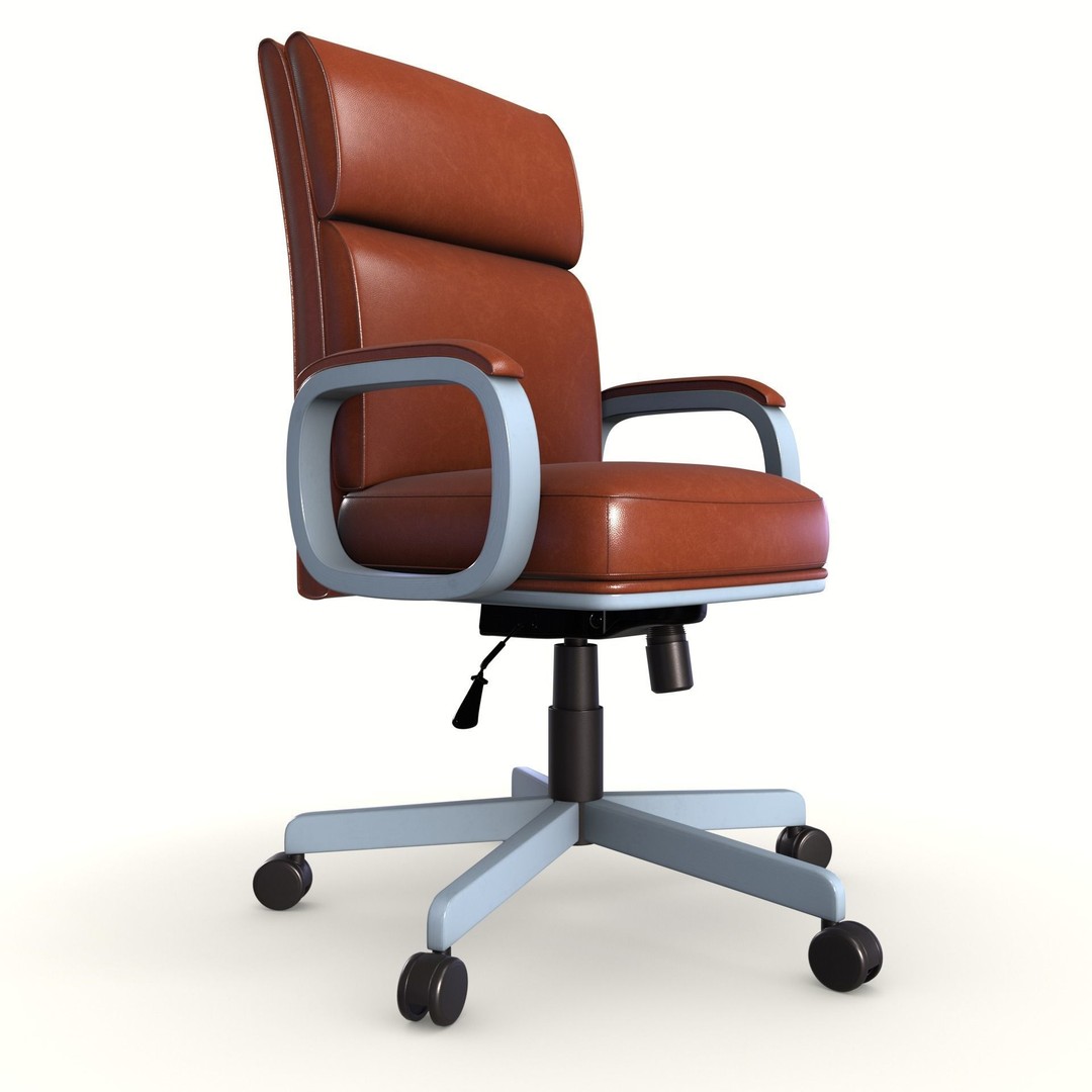 Executive Office Chair 3D Model – Low Poly Game Asset, PBR, FBX - View 5