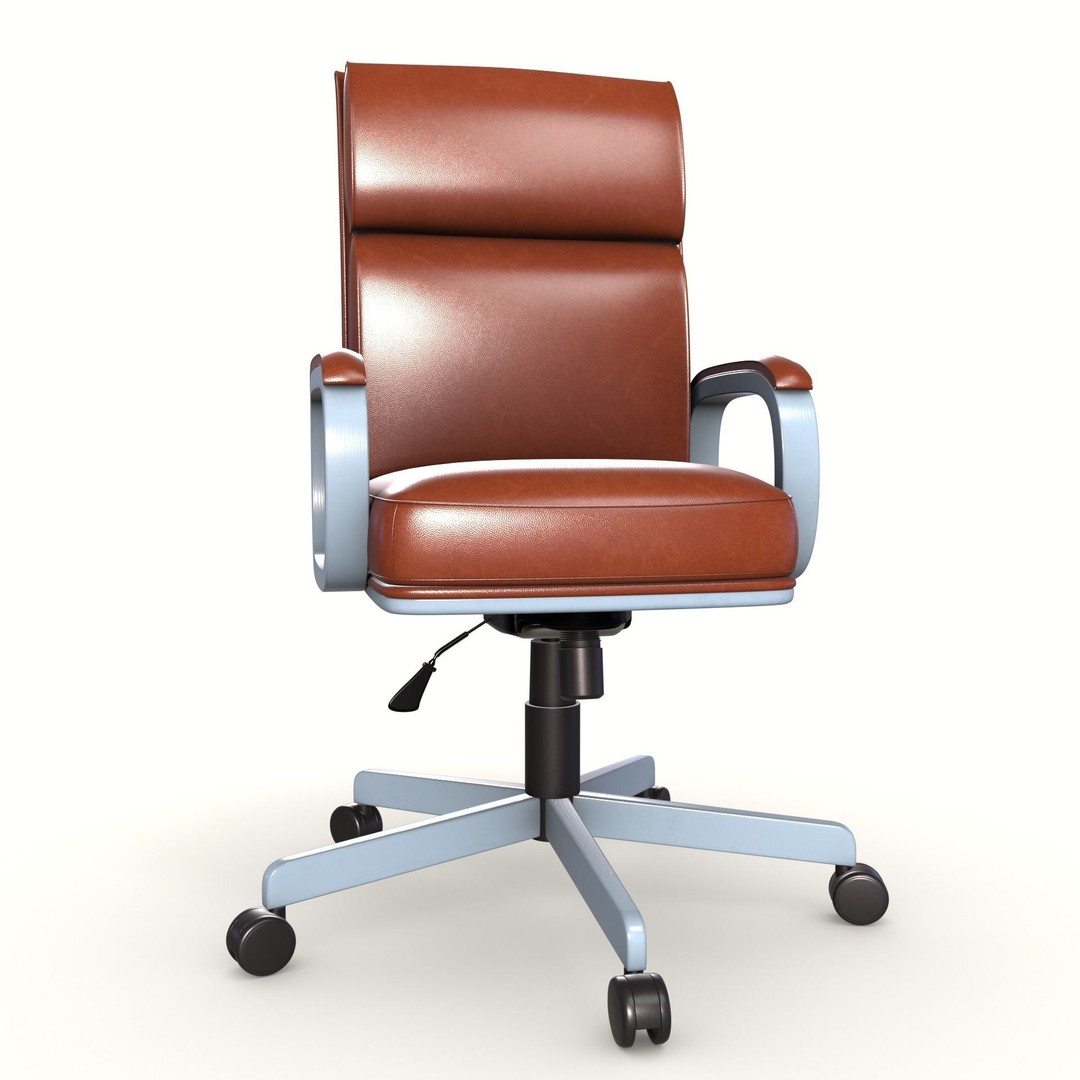 Executive Office Chair 3D Model – Low Poly Game Asset, PBR, FBX - View 6
