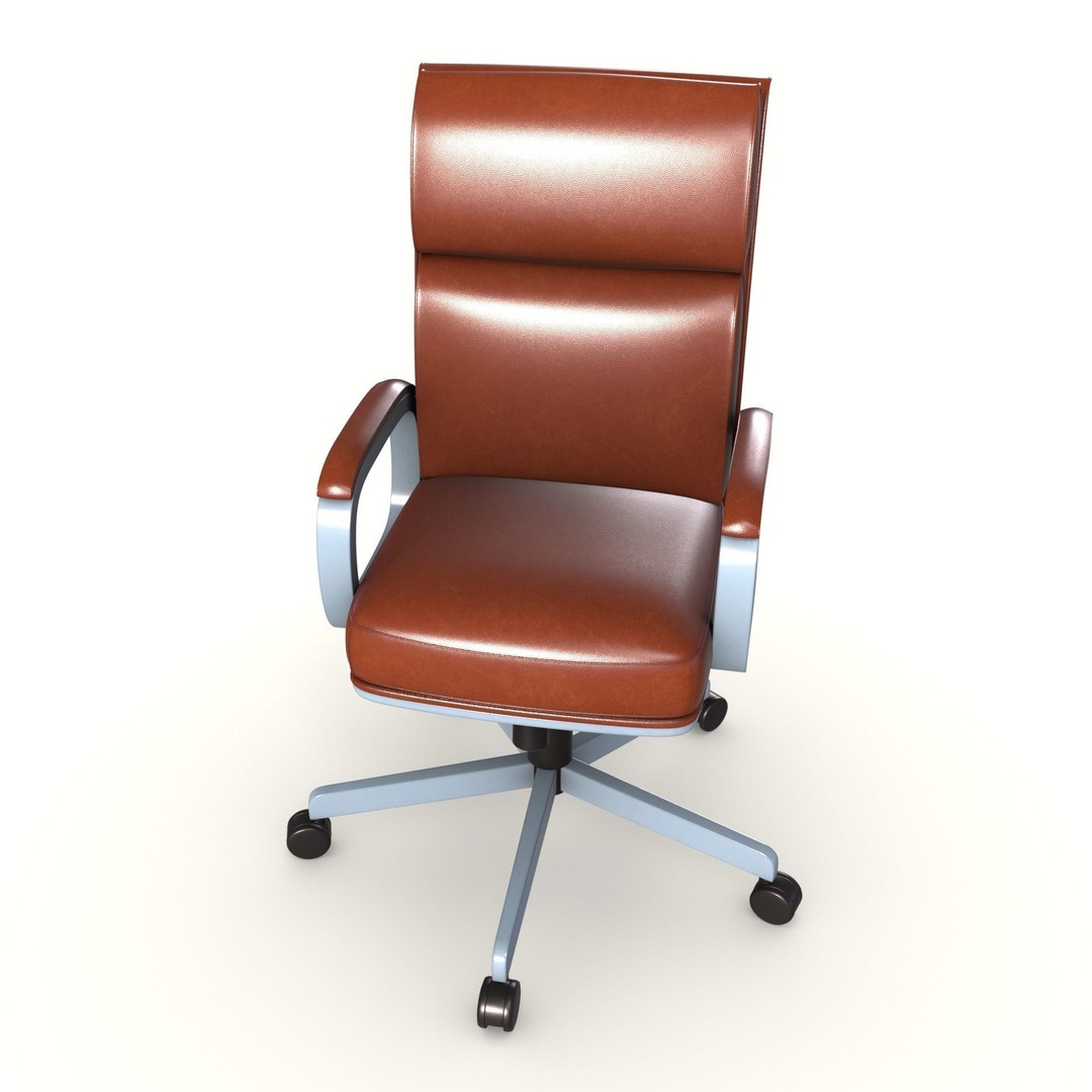 Executive Office Chair 3D Model – Low Poly Game Asset, PBR, FBX - View 7