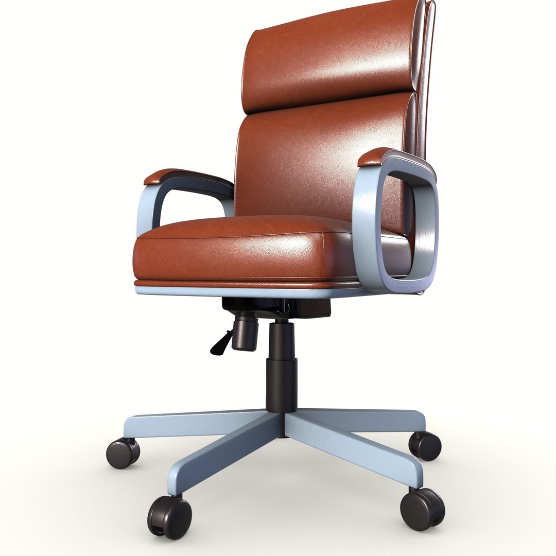 Executive Office Chair 3D Model – Low Poly Game Asset, PBR, FBX - View 8
