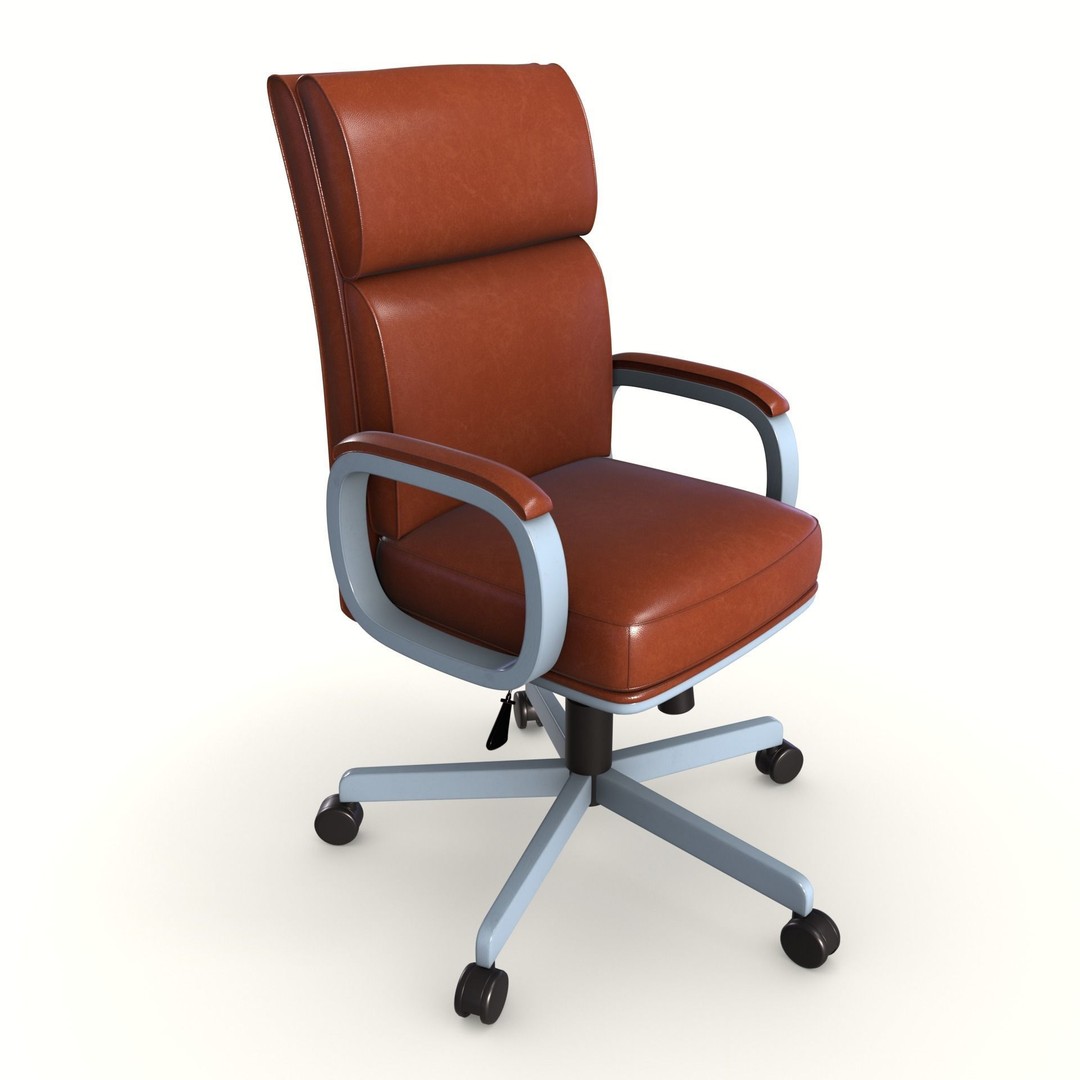 Executive Office Chair 3D Model – Low Poly Game Asset, PBR, FBX - View 9